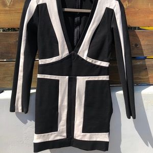 Fashion Nova Black and White Short Dress SzM